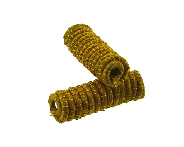 Tubinho cilindro capim dourado - 2.1x0.8 cm (par) CD-14